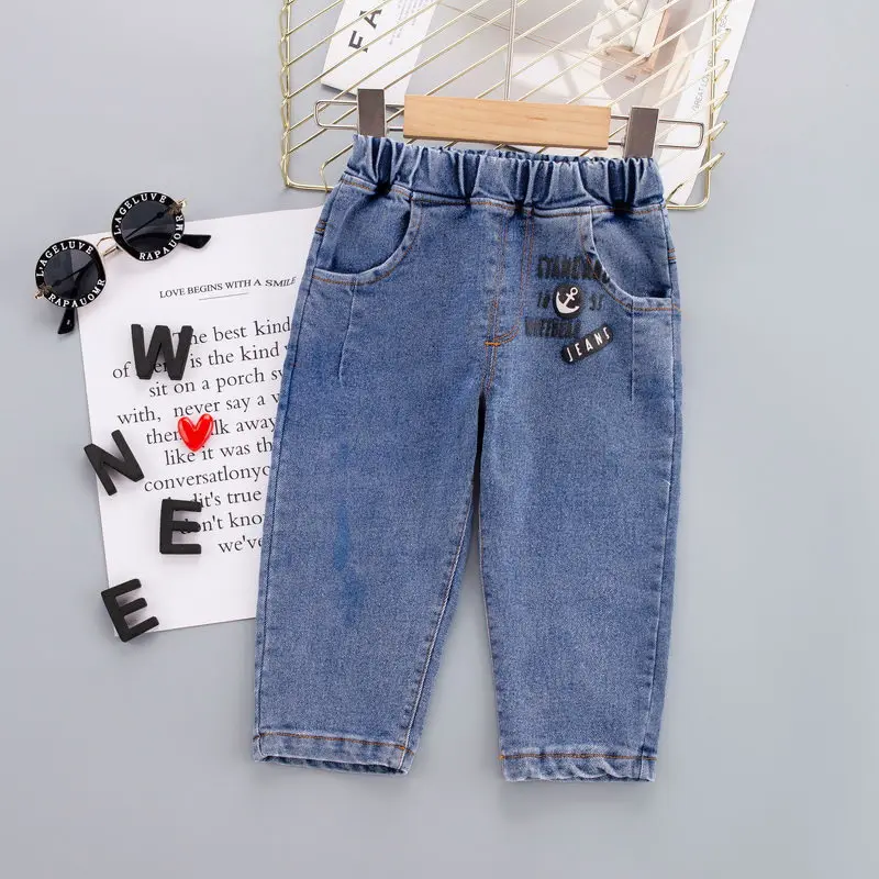 New Hot Baby Boys Girls Jeans Pants Children Trousers Boys Girls Jeans Boys Casual Pants Cartoon Jeans Kids 1 2 3 4  YEARS