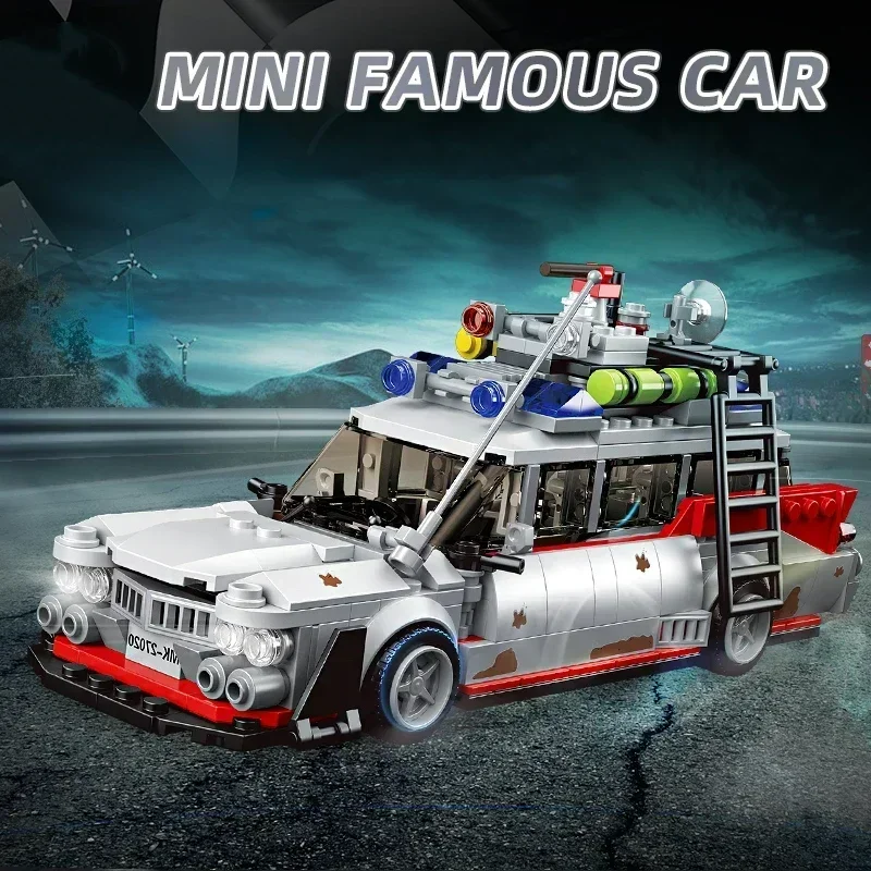 Technology car model building blocks MOC mini ghost movie car assembly building blocks DIY toys children's giftsTechnology car m