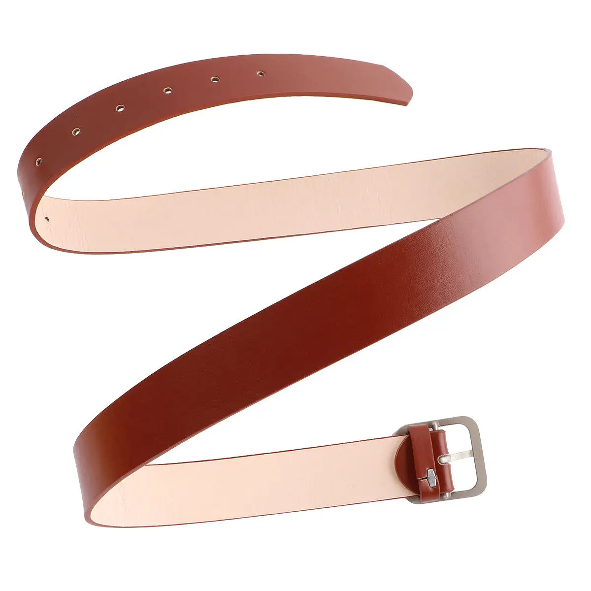 1Pcs Women Belt Adjustable Square Buckle Waist Casual Chic Fashion Accessory for Female Gift Khaki Silver 110Cm