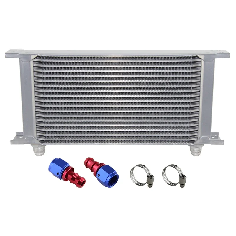 

Universal 19 Row Oil Cooler w/ Fittings Kit 248MM 8AN 3/4"-16 UNF Engine Transmission MOCAL Racing Aluminum Silver