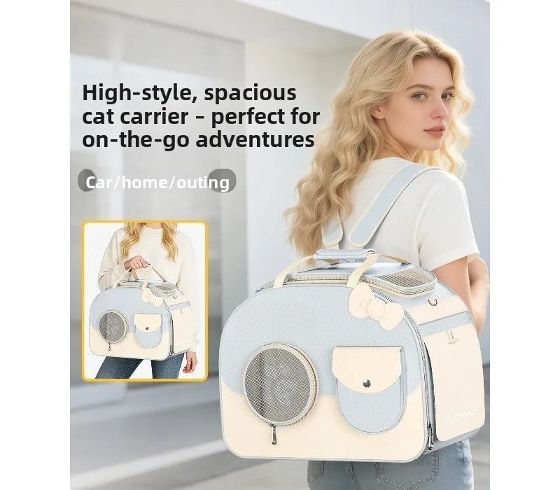 Cat Bag Out Portable Large Capacity Diagonal Span Shoulder Portable Small Dog Out Foldable Pet Bag
