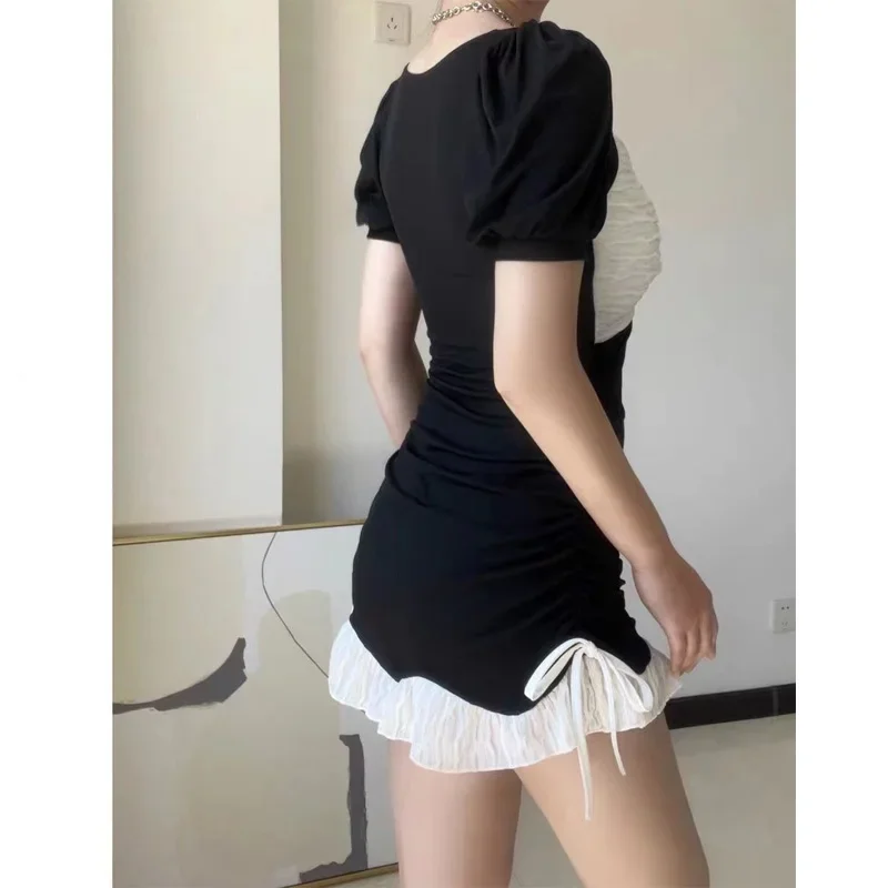 Nowa letnia moda Premium V-neck High Waist Tight Fit Slim Fragrant Hot Spring Resort Beach Style One Piece Skirt Swimwear B696