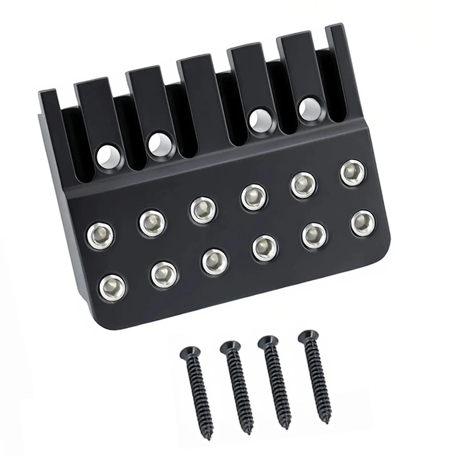 Electric Guitar Headless String Lock Nut Aluminum Alloy Bridge Component for 6 String Guitar Setup and Upgrade