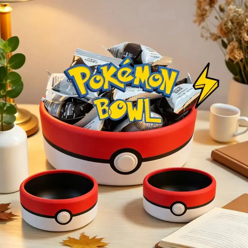 Hot Pokemon Poke Ball Snack Tray Desktop Storage Box Coffee Table Snack Remote Control Storage Box Decoration Gift Box view 4