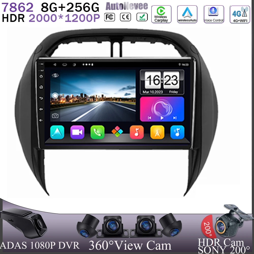 

Carplay Radio Android 13 For TOYOTA RAV4 2003 2004 2005 GPS CPU HDR DVD Unit Multimedia Player Navigation 5G High-Performance