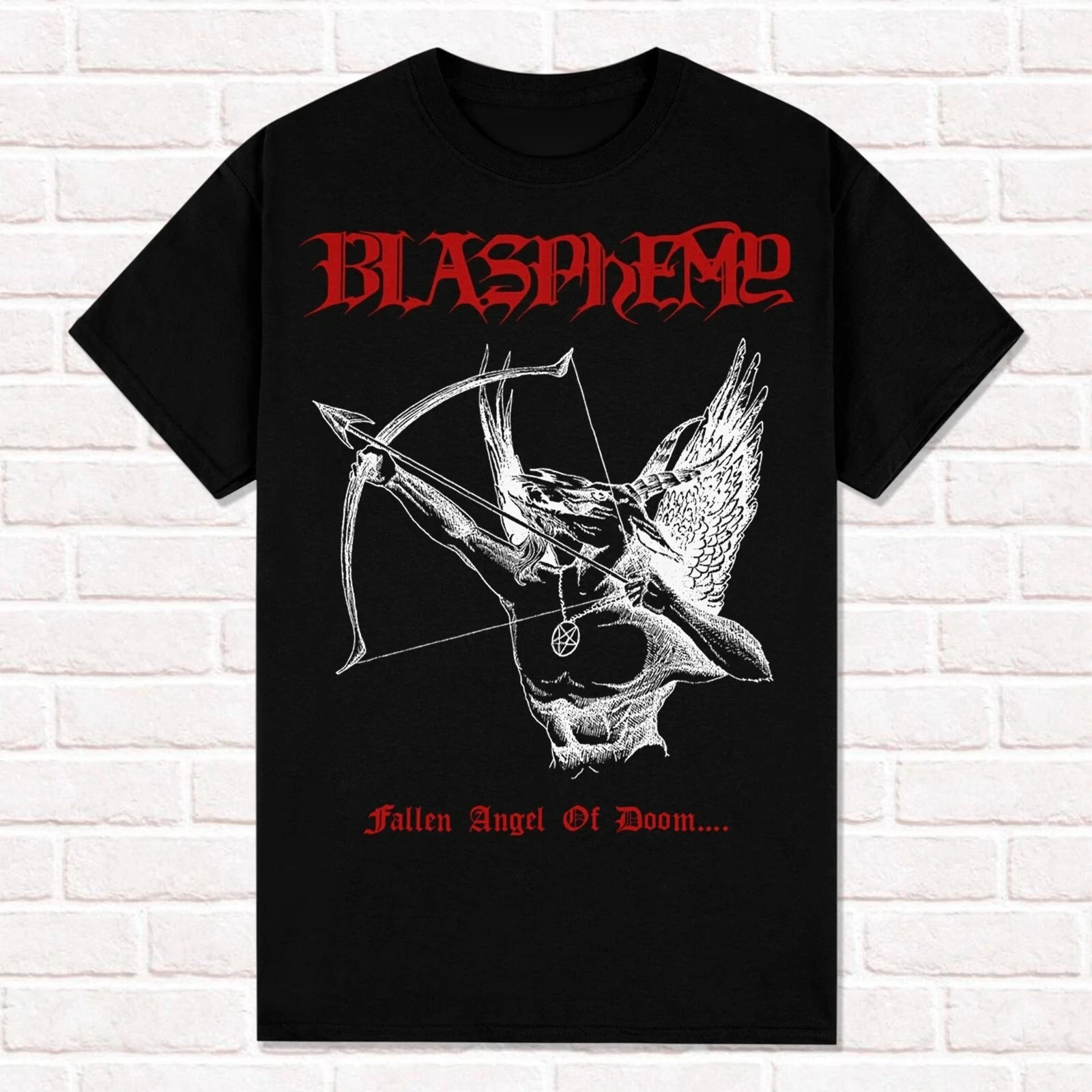 

Футболка Blasphemy Fallen Angel of Doom 1990, черные футболки Death Metal War Metal, топы, хлопковые футболки Madam с короткими рукавами High Street