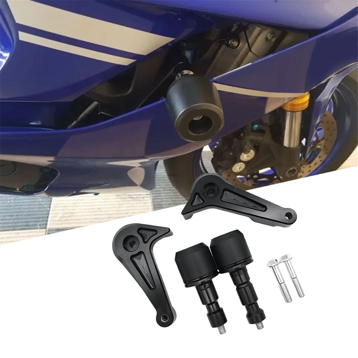 Motocicleta Alumínio Liga Queda Quadro de Proteção, Slider Bater Pad Protector para YAMAHA YZF-R6 2017-2022