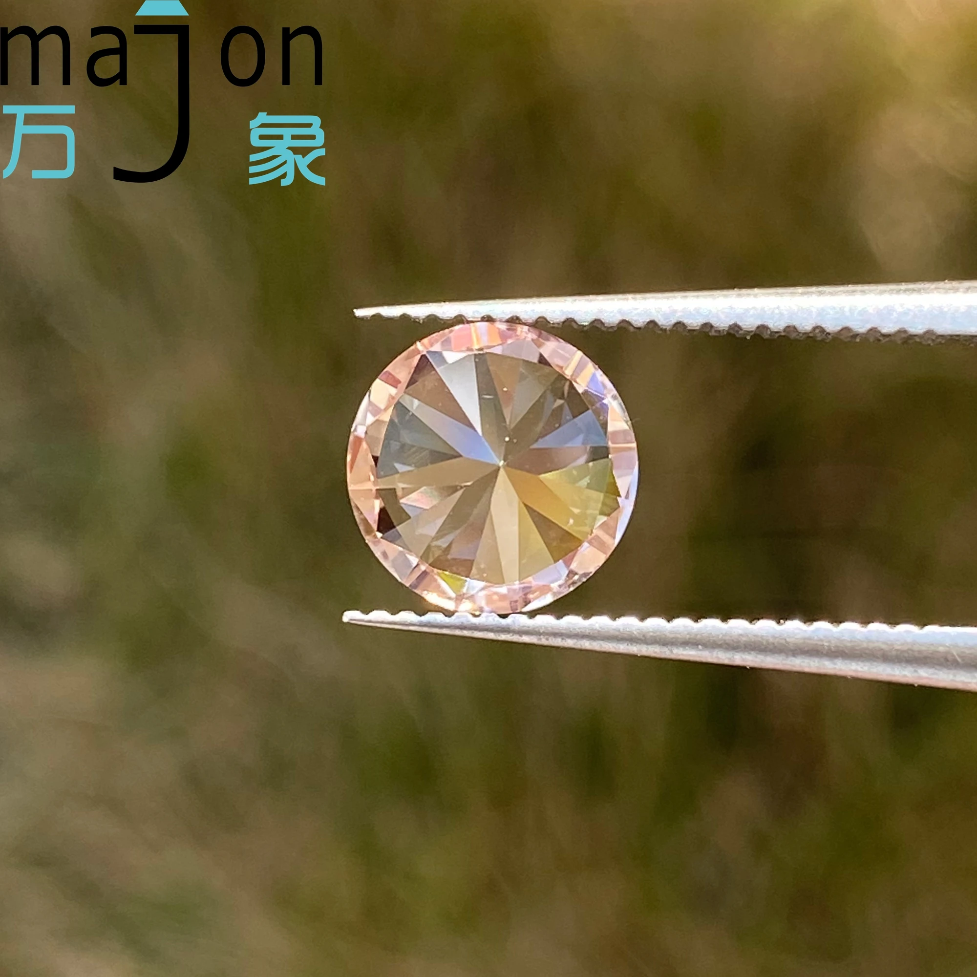Lab Grown Morganite Gemstone round Shape Hand-Cutting Sapphire for DIY Jewelry Making with Selectable AGL Certificate