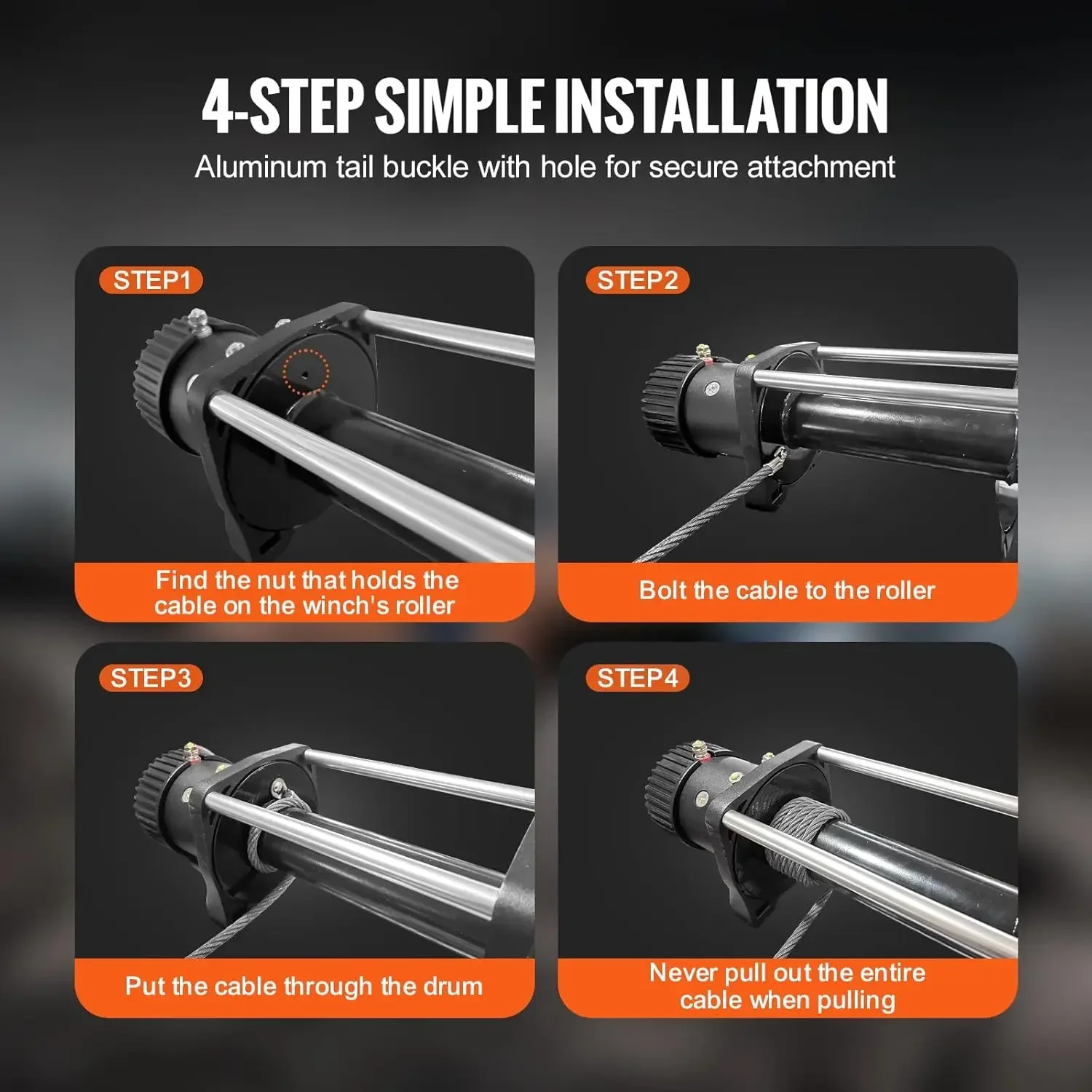 Galvanized Steel Winch Cable, 3/8 Inch x 75 Feet 15,200 lbs Breaking Strength, Wire Winch Rope with Swivel Hook