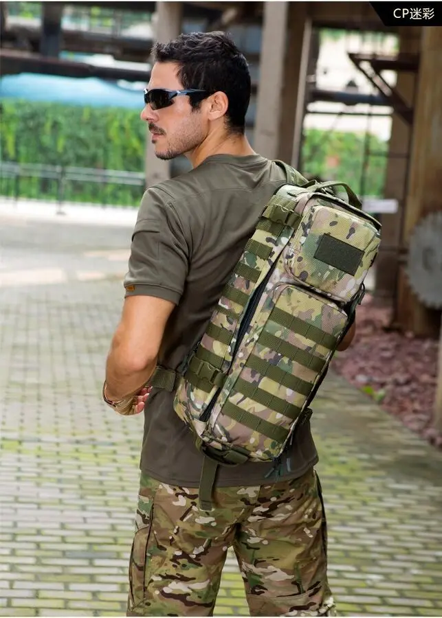 Tactical MOLLE Assault Go Bag, Shoulder Sling, Military Gym, Hiking Camper Backpack