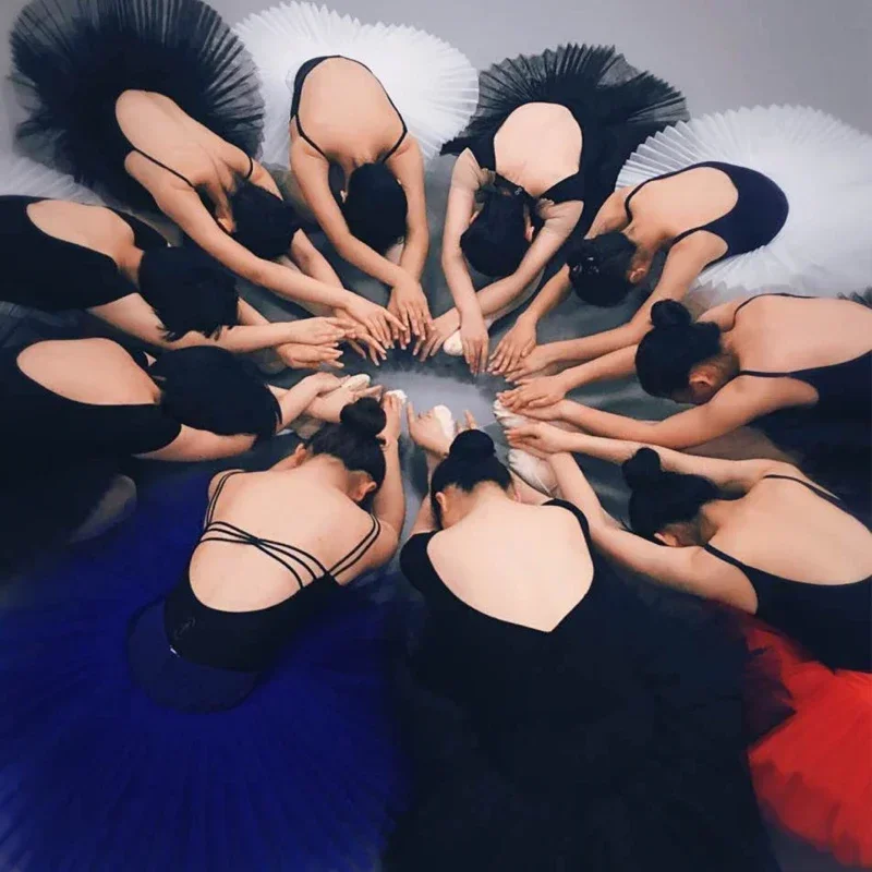 Gonna tutu per body da balletto per adulti Costumi di danza femminile del Lago dei cigni Tutu di balletto professionale Gonne pancake per le donne 6 strati