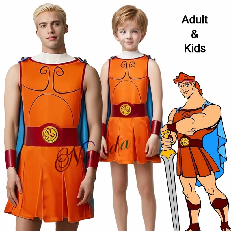 

Anime Hercules Cosplay Costume Kids Adult Men Boy Superhero Cape Cloak Uniform Fancy Dress Up Halloween Carnival Party Clothes
