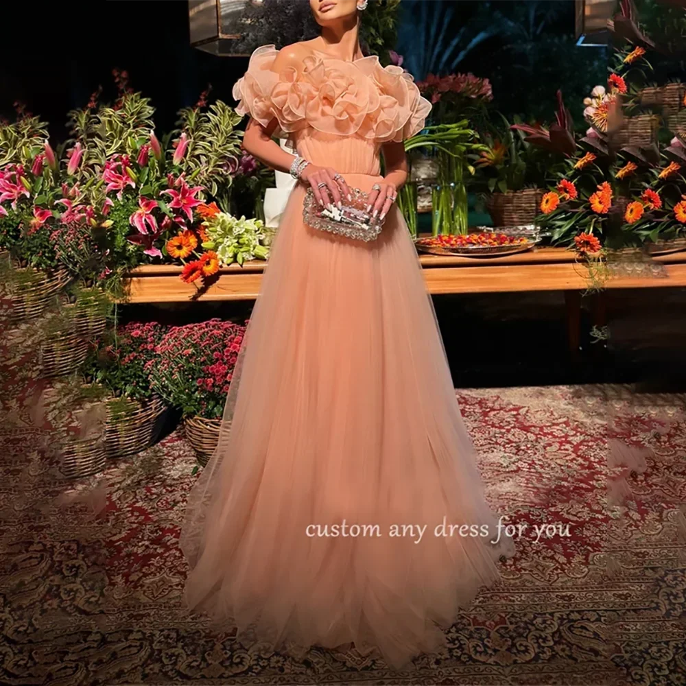 

Elegant Off-shoulder Tulle Floor-Length Evening Dresses for Women Prom Party Gala Special Events Dress 2024 Customized