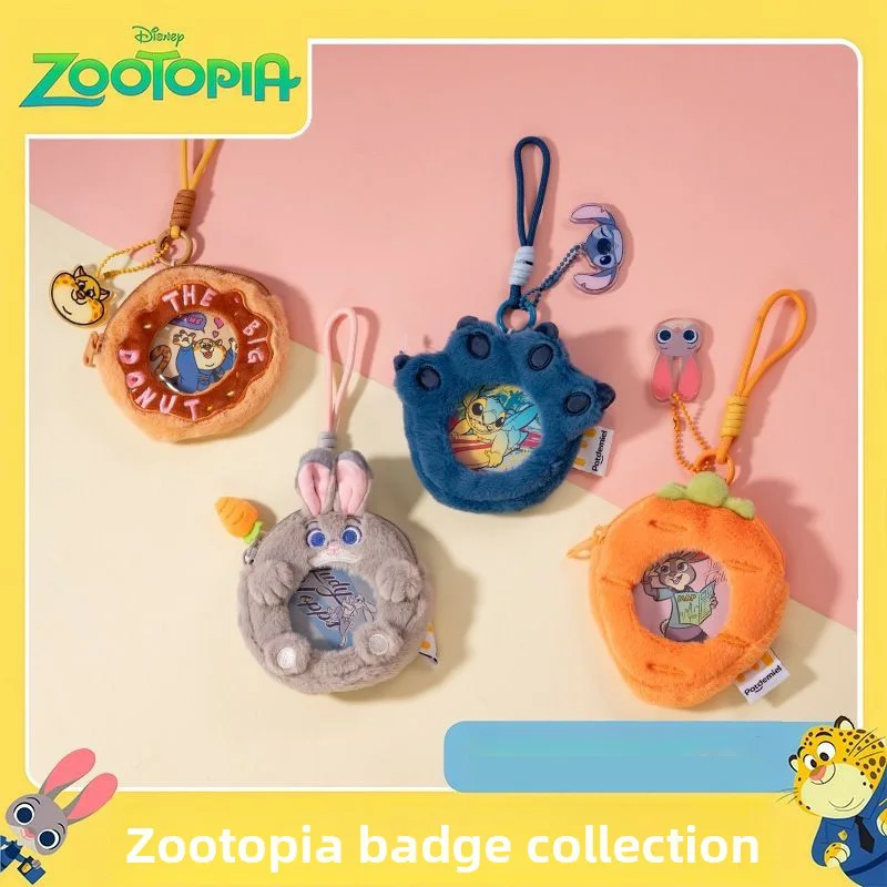 

Мультфильм Kawaii Disney Zootopia Stitch Pin Set Плюшевая кукла Джуди Ник Кошелек для монет Брелок Супер очаровательная плюшевая коллекционная сумка Подарок