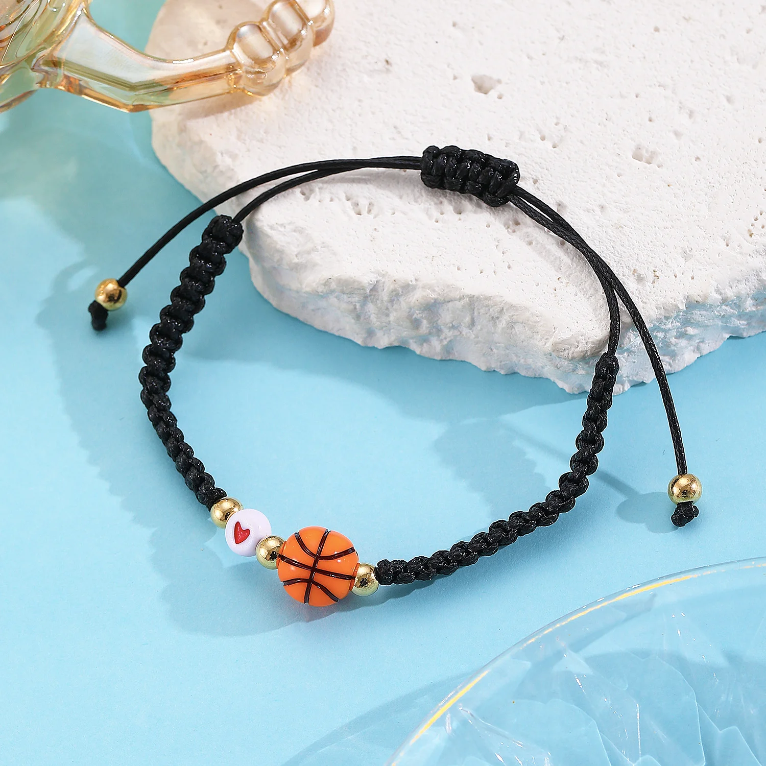 العصرية رياضة كرة السلة كرة القدم البيسبول سوار للرجل المرأة اليدوية سوار القلب الخرز هدية لصديقها أساور مجوهرات