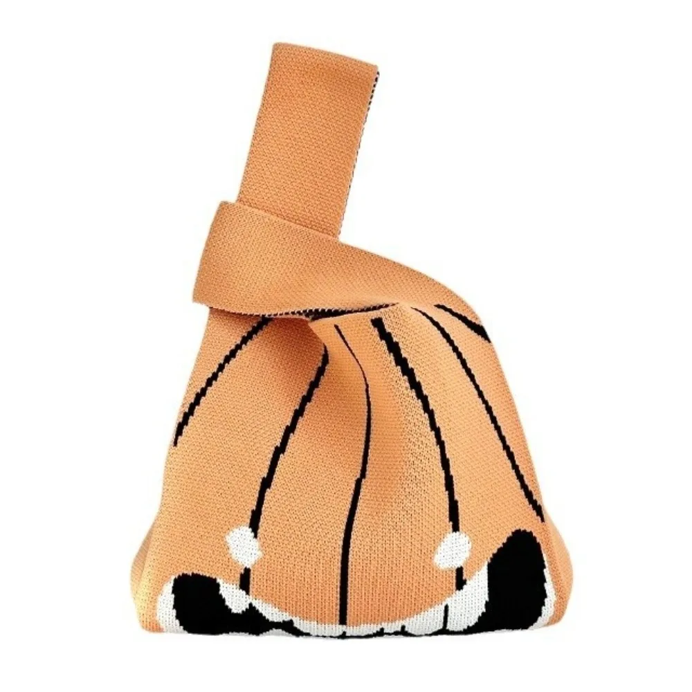 

Pumpkin Halloween Knit Handbag Tote Bag Ghost Mini Knot Wrist Bag Cosmetic Bag Shopping Bags Handmade Knit Handbag Casual