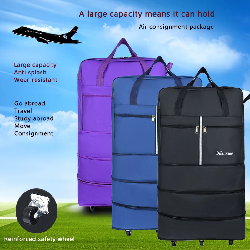 Folding travel bag, luggage,large capacity telescopic luggage, overnight bag,weekend bag, waterproof and wear-resistant