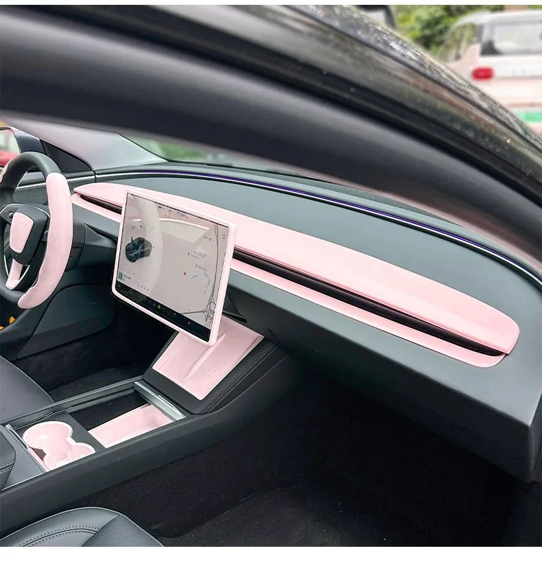For Tesla Model Y Juniper Model 3 Highland TPE ABS Nonslip Dashboard Cover Mat Protector Sunshade No Glare Interior Accessories