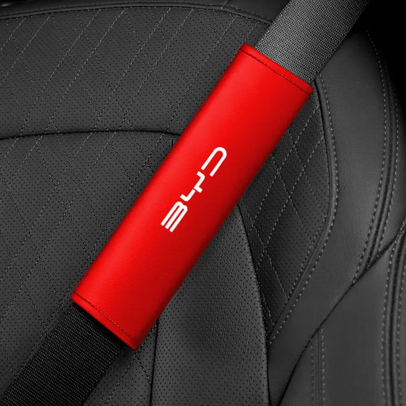 Car Seat Belt Shoulder Pad Leather Cover Protector for BYD ATTO 3 Yuan Plus E6 F3 F0 G3 Car Interior Accessories