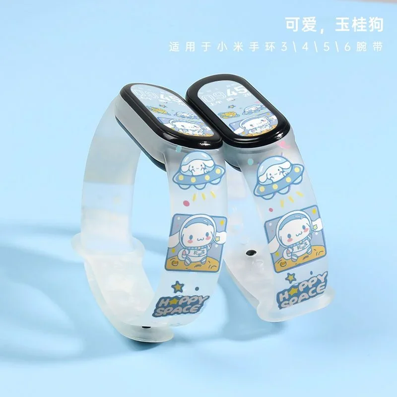 Sanrio Cinnamoroll Kuromi Strap for Xiaomi Mi Band 3 4 5 6 7 TPU Replacement Bracelet Cartoon Smart Watch Wriststrap Watchbands