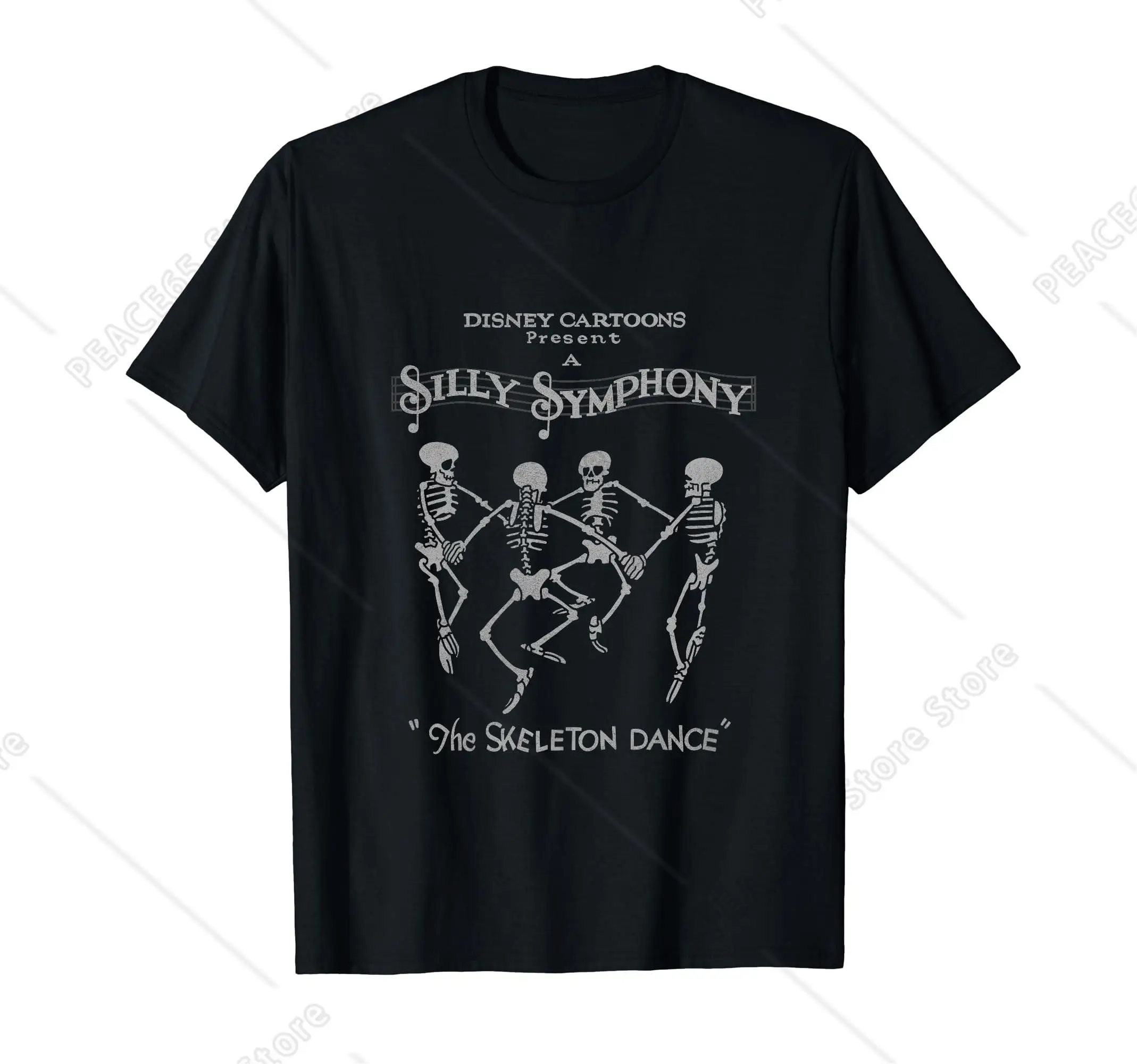 Silly Symphonies The Skeleton Dance Vintage Logo T-Shirt Men Tshirt Wome Cotton Tees Tops Loose Short Sleeves Oversized Clothing