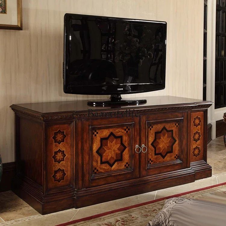 

yj19 European high-end TV cabinet household solid wood display cabinet