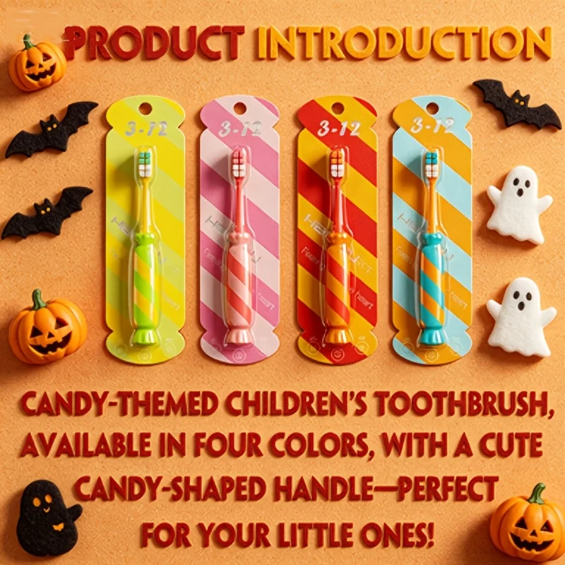 2/4 Pack of Candy-Shaped Children's Toothbrushes with Random Colors, Featuring Soft Bristles and Cartoon Designs, Suitable for Students and Home Use, Easy to Grip for Boys and Girls, Children's Oral Care Toothbrushes, Individually Packaged