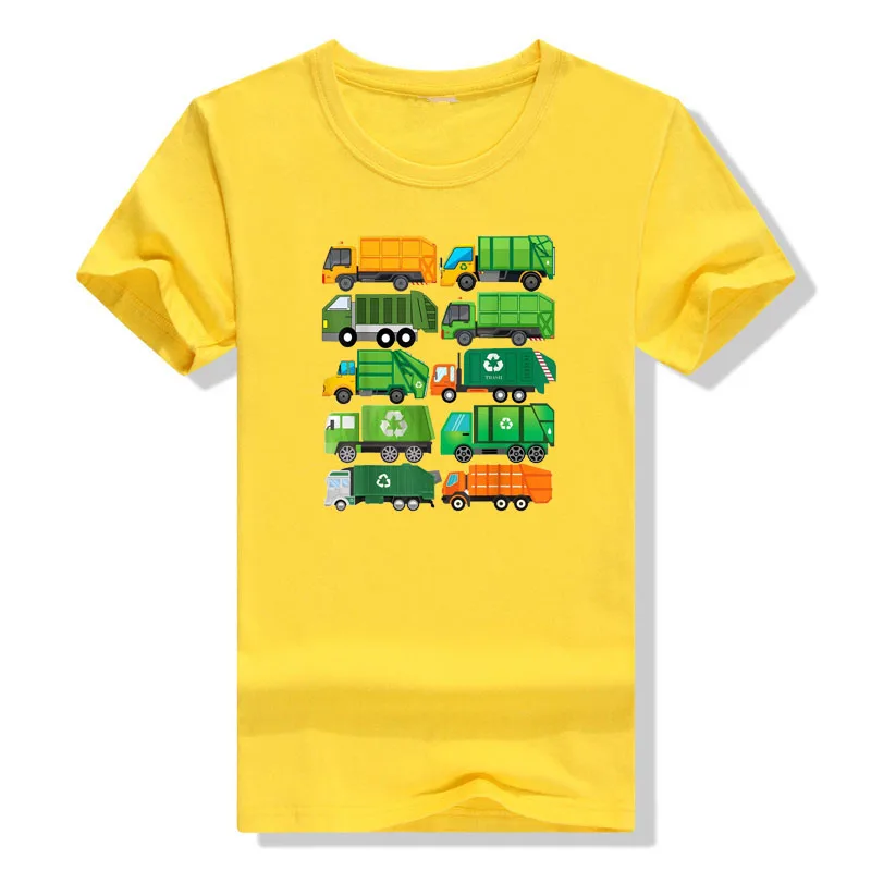 Garbage Truck Recycling Day Trash Waste Separation Birthday T-Shirt Aesthetic Clothes Graphic Tee Tops for Kids Adults Gifts