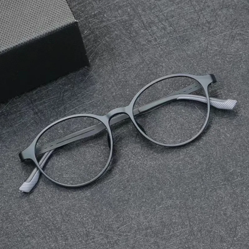 High Quality Retro Ultralight Rubber Titanium Glasses Frame for Men and Women Fashion Round Frame Optical Prescription Glasses