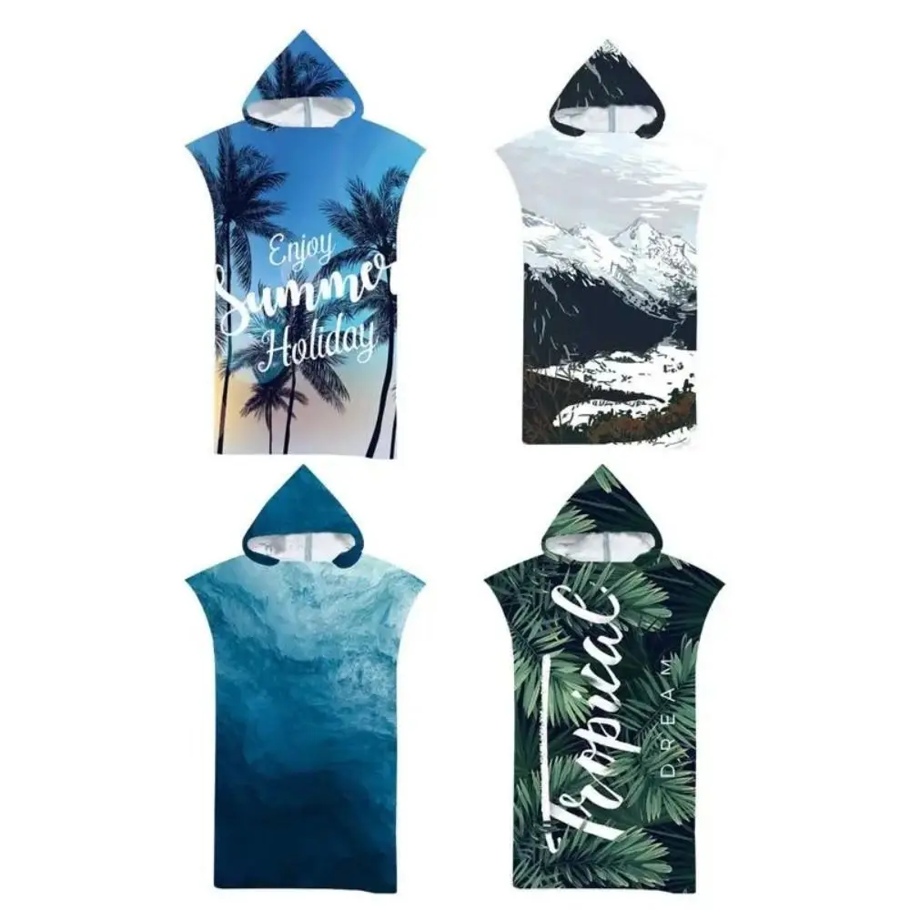 Surf Poncho Microfiber Beach Towel Fabric Quick Dry Bath Towel Absorbent Fashion Swimming Bathrobe Unisex
