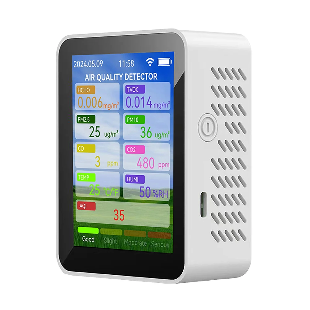 Tuya WiFi Air Quality Meter Household HCHO TVOC Carbon Monoxide CO2 PM2.5 PM10 Tester Temperature Humidity Detector