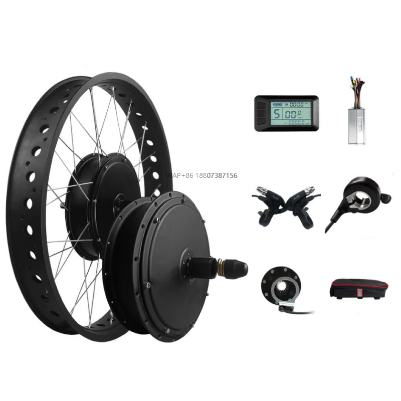 

Комплекты для переоборудования электровелосипедов 48В 1500Вт с широкими шинами, PAS, для снега, 26 дюймов, задний привод, кассетный мотор, с LCD-дисплеем 7U