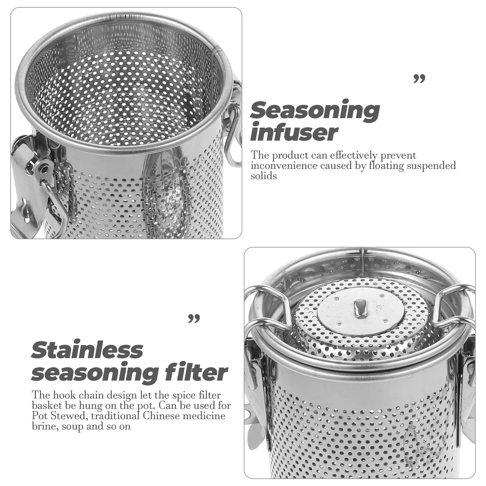 

Halu Lan Portable Seasoning Filter Stainless Steel Tea Infuser Ball Reusable Kitchen Accessories Stewed Strainer