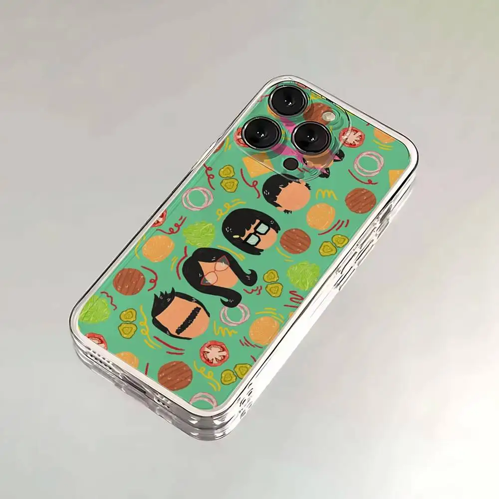 حافظة هاتف كارتون B-Bobs Burgers لهاتف آيفون 16,15,14,13,12,11,17 Pro,Max,Plus,X,XS,XR,SE,غطاء ناعم شفاف صغير #4