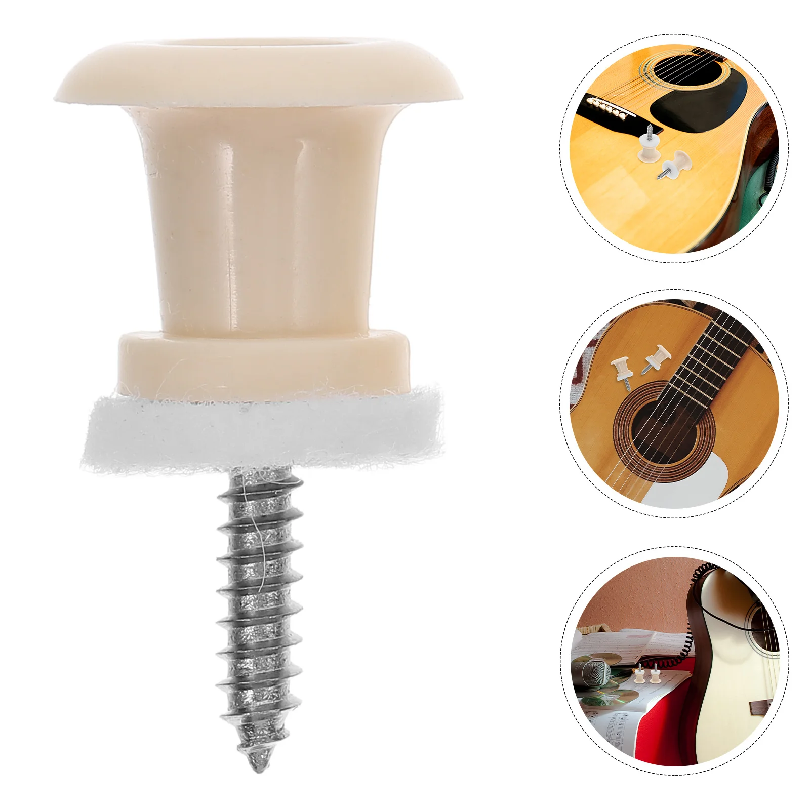 

2Pcs Non-Slip Guitar Strap Lock Buttons Ivory Plastic for Electric Acoustic Bass Guitar Parts Plastic Strap Lock
