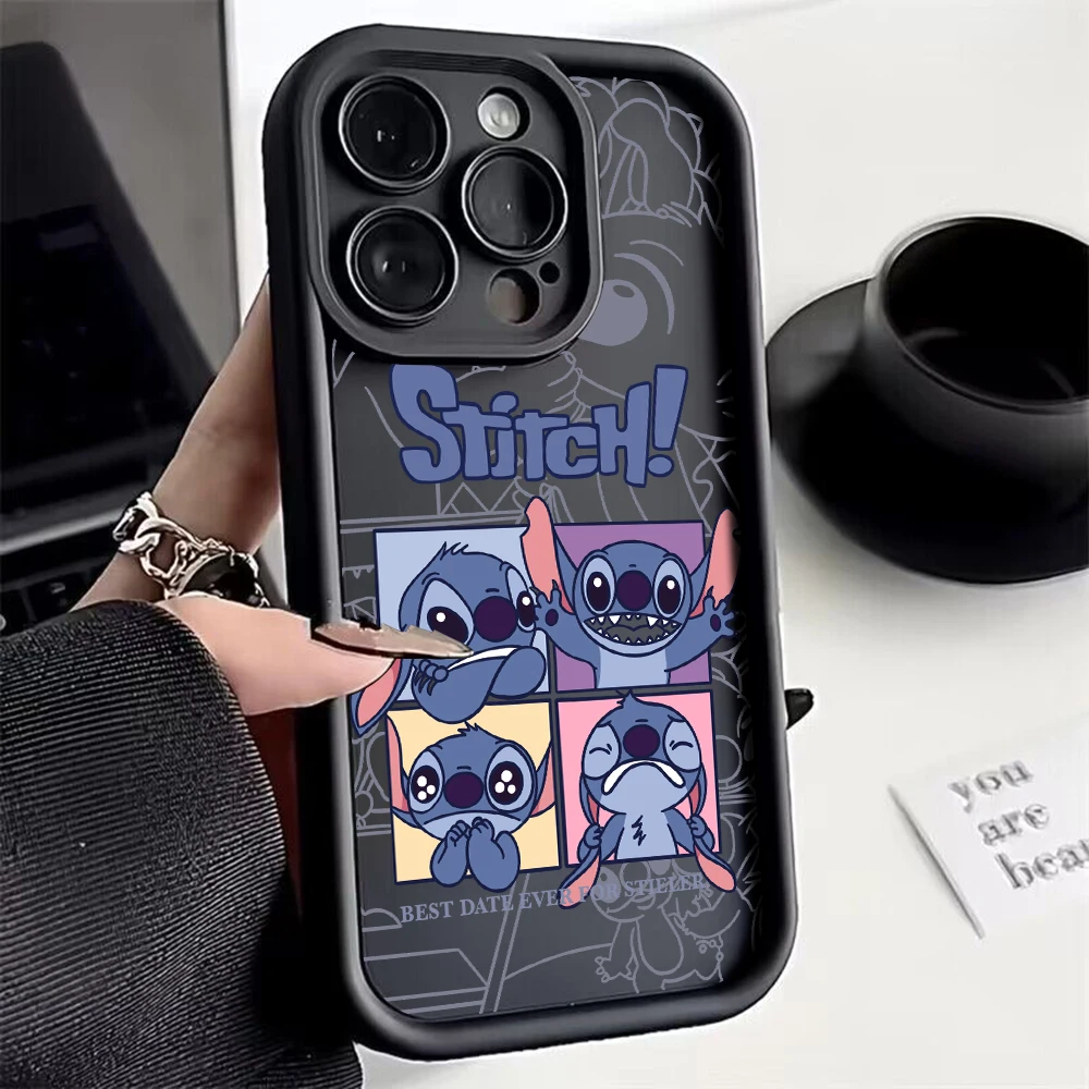 Etui na telefon Disney Cute Stitch dla OPPO A5 A7 A16 A17 A38 A53 A54 A55 A58 A72 A74 A76 A78 A94 A98 4G 5G Cover z paskiem na rękę