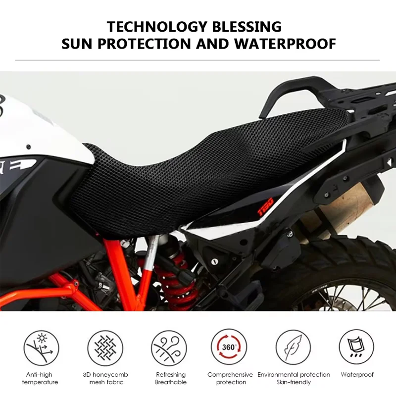 3D Breathable Mesh Seat Cushion Cover Waterproof Sun Protection Cover For 1090 1190 1290 Adventuer Motorcycle Accessories