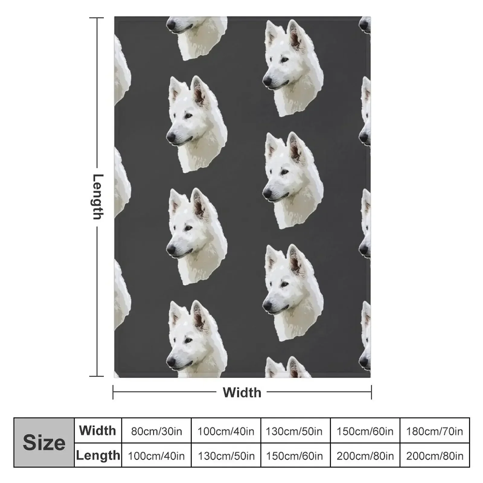 White Swiss Shepherd Stunning White Dog Throw Blanket Single For Sofa Thin for winter Cute Plaid Blankets