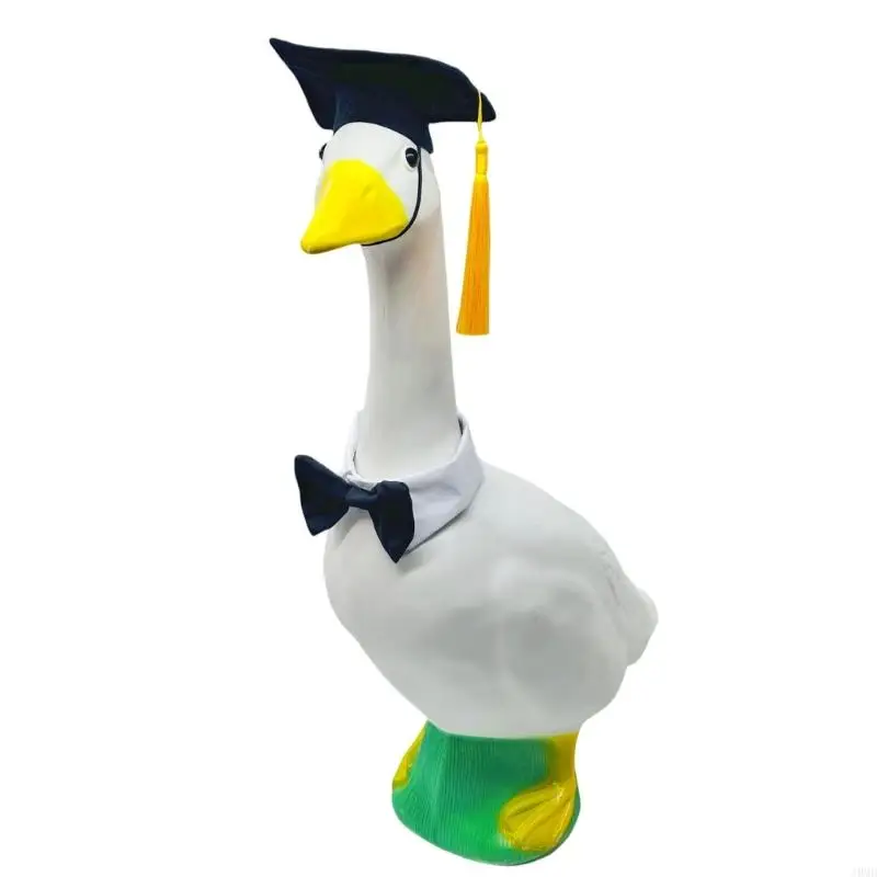 Graduation Porch Geese Outfit for 23Inches Garden Geese Graduation Clothes With Graduation Cap and Bowtie JOMD
