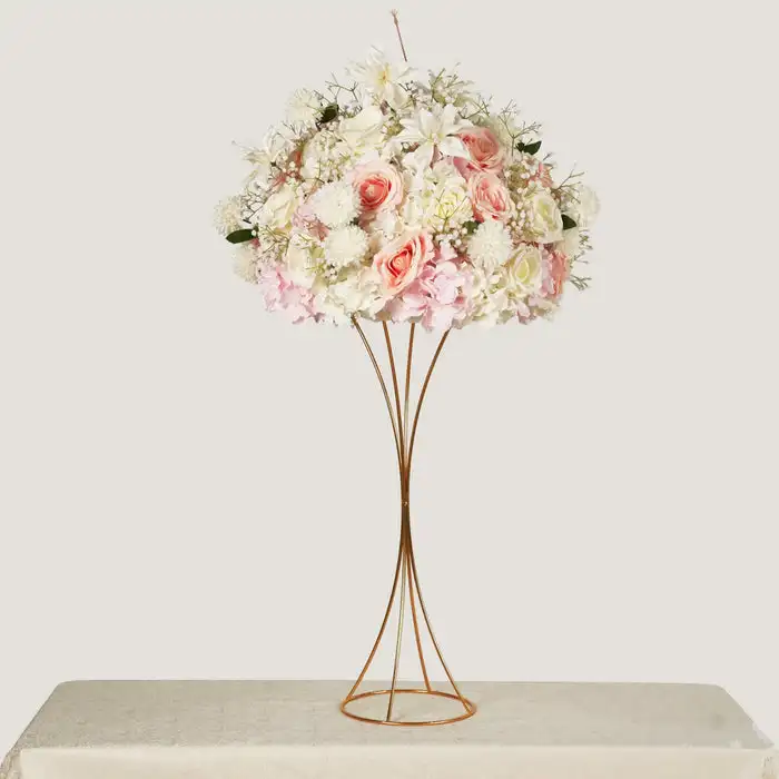 

Eternal Life series white pink roses full stars Eucalyptus leaf artificial flower ball wedding bouquet banquet table decoration