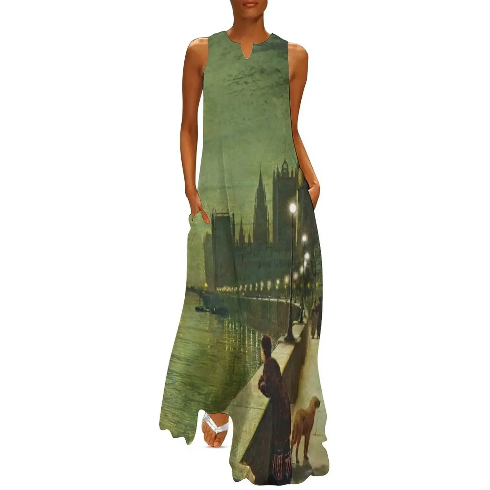 

Reflections on the Thames, Westminster - John Atkinson Grimshaw Long Dress Women's dress Dress