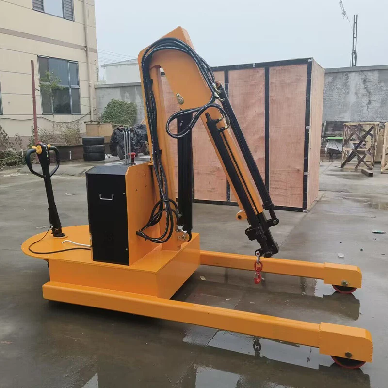 Battery Operated Rotatable Mini Mobile Crane Electric Hydraulic Portable Jib Hoist Warehouse Material Handling Lifting Equipment