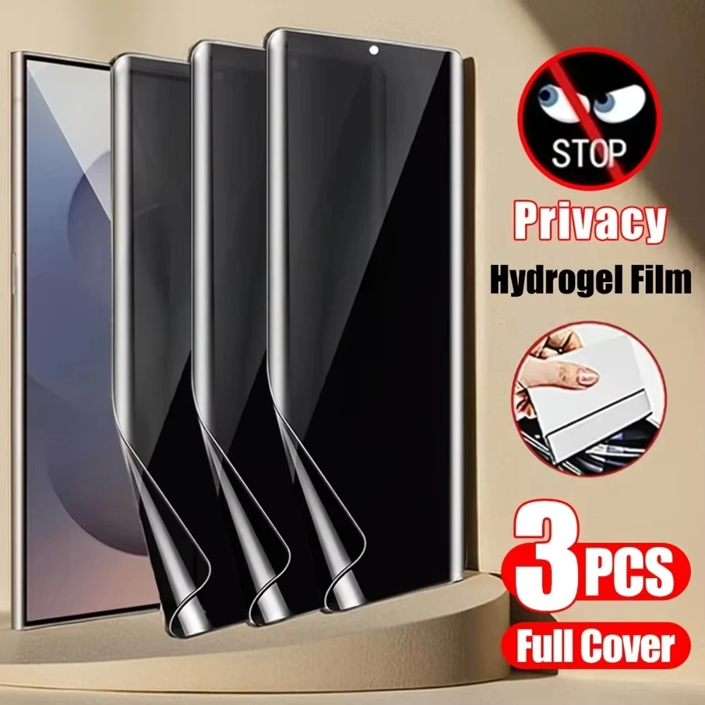 3Pcs Anti-Spy Privacy Hydrogel Film for Samsung S26 Ultra S25 S24 S23 S22 S21 FE Plus A06 A05S A56 A55 A54 A36 A35 A26 A25 A16