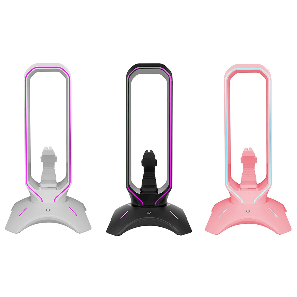 RGB Gaming Headphone Stand With USB Ports Headphone Holder Touch Control Light Desktop Gaming Headset Holder Earphone Hanger view 4