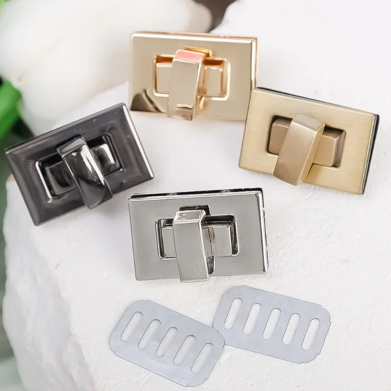 Metal Square Turn Lock Buckle for Bag Women Handbag Clasp Catch Buckles Shoulder Totes Closures Snap Clasps DIY Bag Accessories