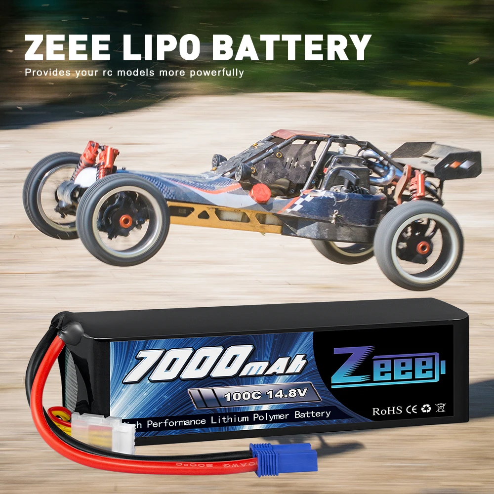 1/2pcs Zeee 4S Lipo Battery 14.8V 100C 7000mAh Softcase with T/EC5 Plug for RC Car Truck Airplanes FPV Drone RC Model Parts