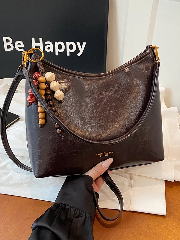 

2025 New Soft Leather Underarm Bag Women's Commuter Vintage Color Single oulder Crossbody Bag Faionable Trendy