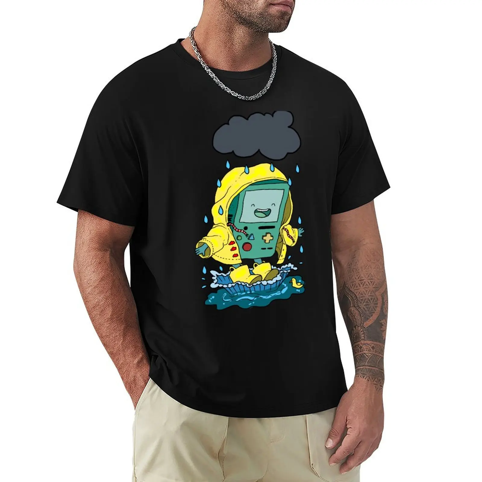

BMO Rainy Day T-Shirt gifts for boyfriend boys whites oversized Men's t-shirt