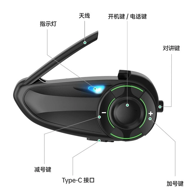 

Bluetooth Helmet Headset Intercom with 6 Person Group Chat, Auto Reconnect Audio Mixing Motorcycle Communication System