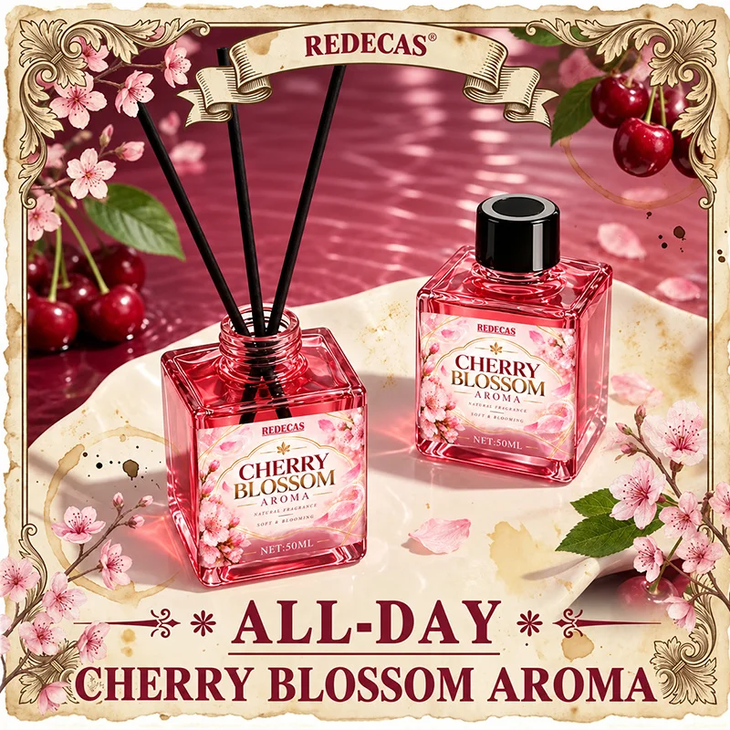 Long-Lasting Sakura Essential Oil Air Freshener. Purifies Air, Relieves Stress & Calms. for Reading, Meditation & Relaxation.